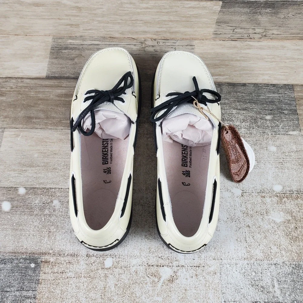 Birkenstock Tennessee Shoes Mens 8‎ / Womens 10 White Black Lace-Up *read*